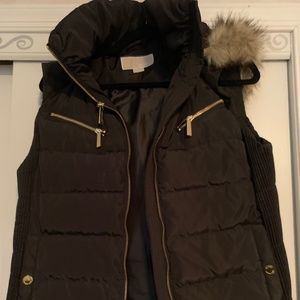 Women Michael Kors Fur/trim Hooded Vest